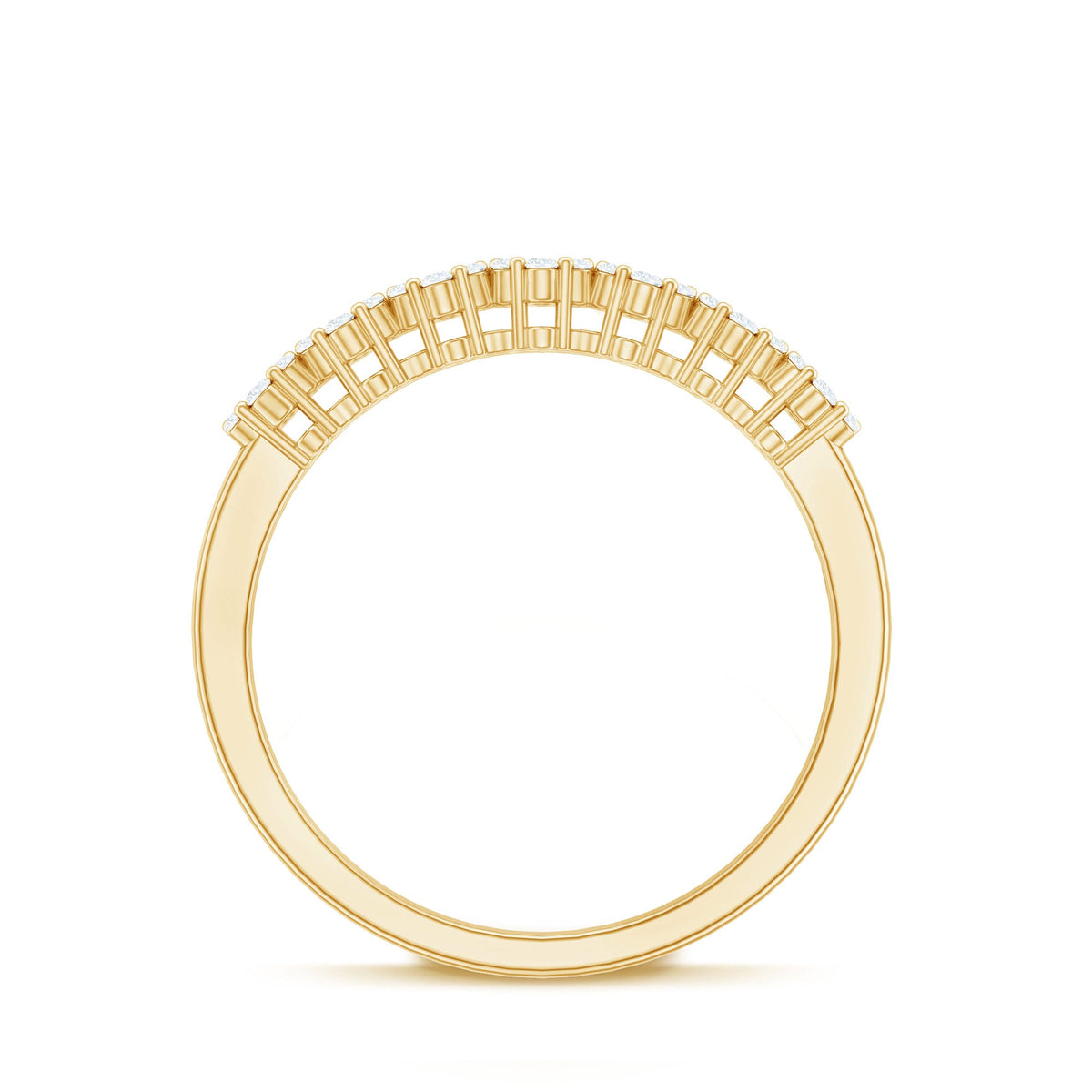 Minimalist Moissanite flower wedding band for women featuring delicate flower design, crafted by Rosec Jewels.