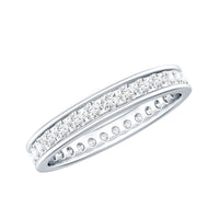 Channel Set Round Moissanite Full Eternity Band Ring
