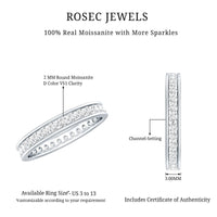 Channel Set Round Moissanite Full Eternity Band Ring