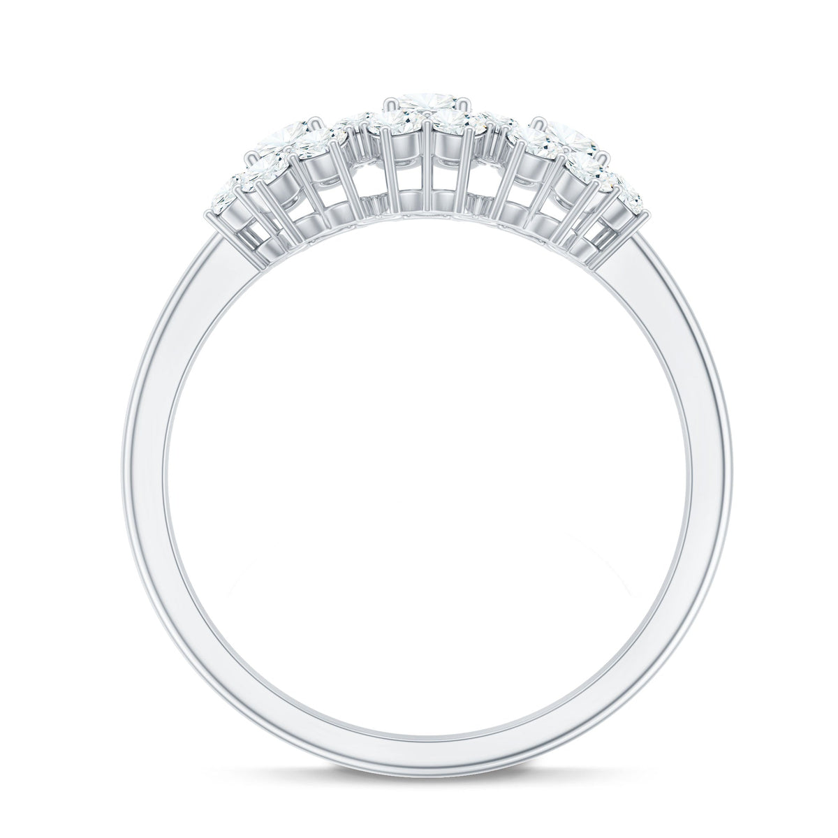 Cubic Zirconia Floral Cluster Engagement Ring