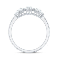 Cubic Zirconia Floral Cluster Engagement Ring