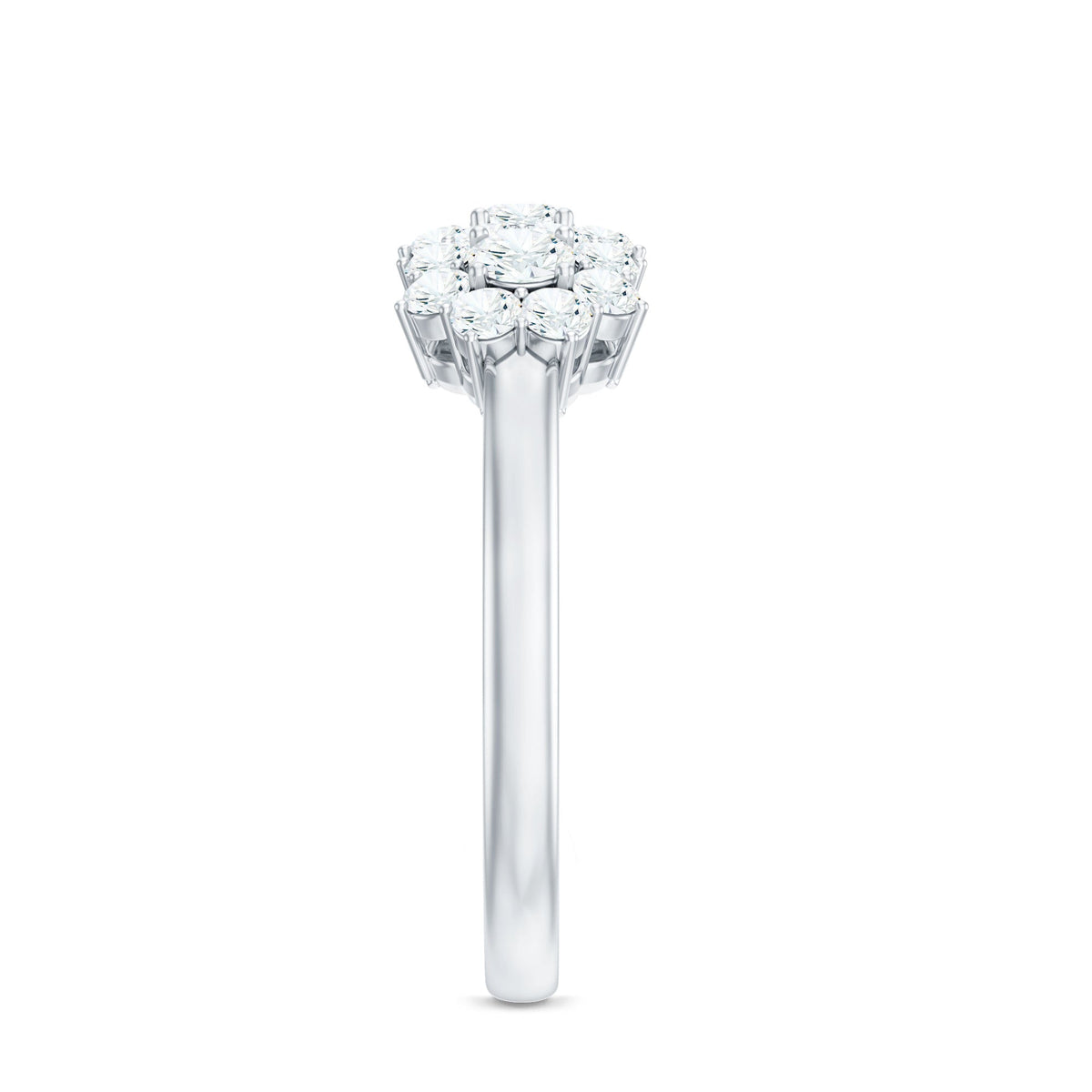 Cubic Zirconia Floral Cluster Engagement Ring