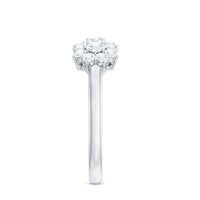 Cubic Zirconia Floral Cluster Engagement Ring