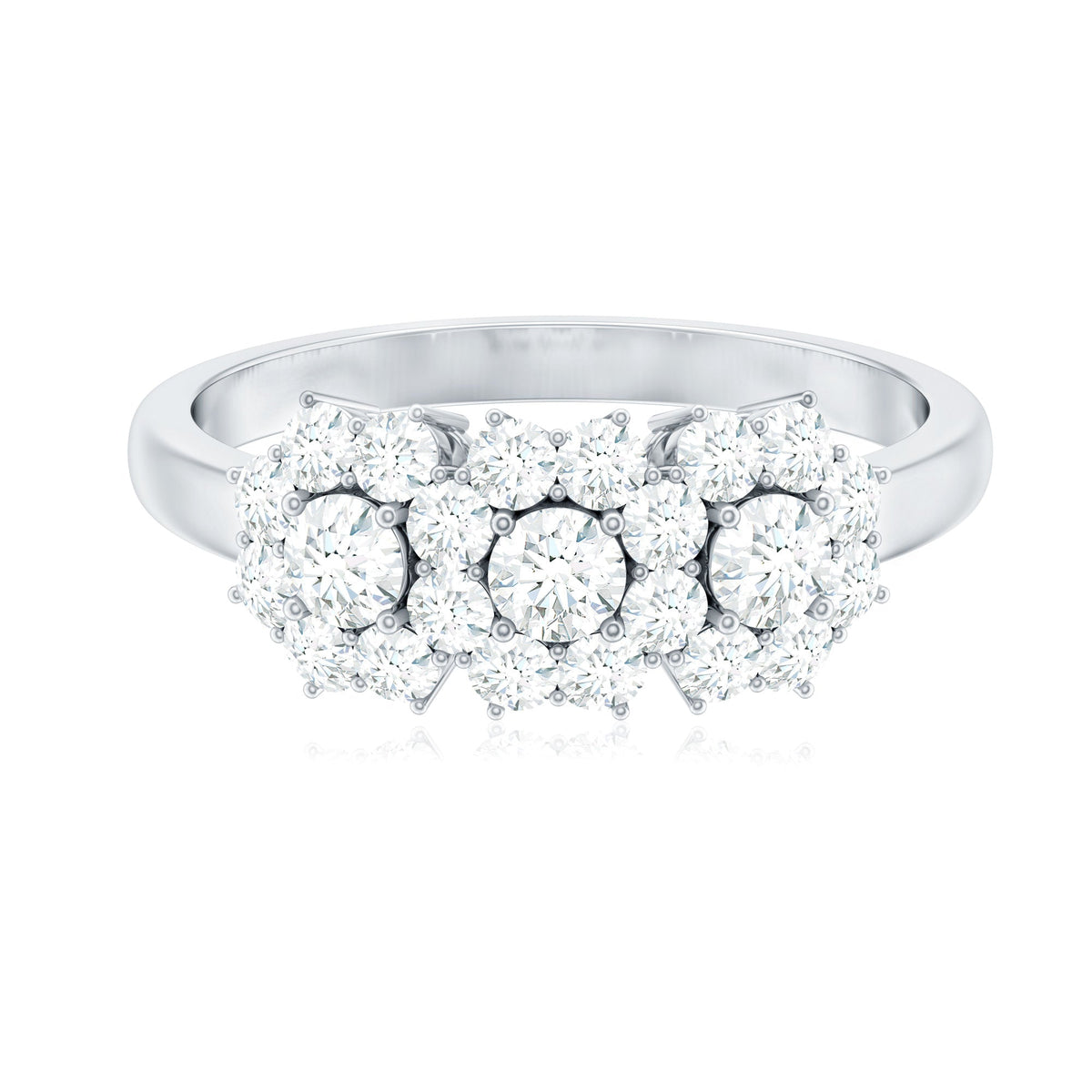 Cubic Zirconia Floral Cluster Engagement Ring