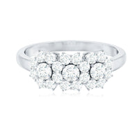 Cubic Zirconia Floral Cluster Engagement Ring