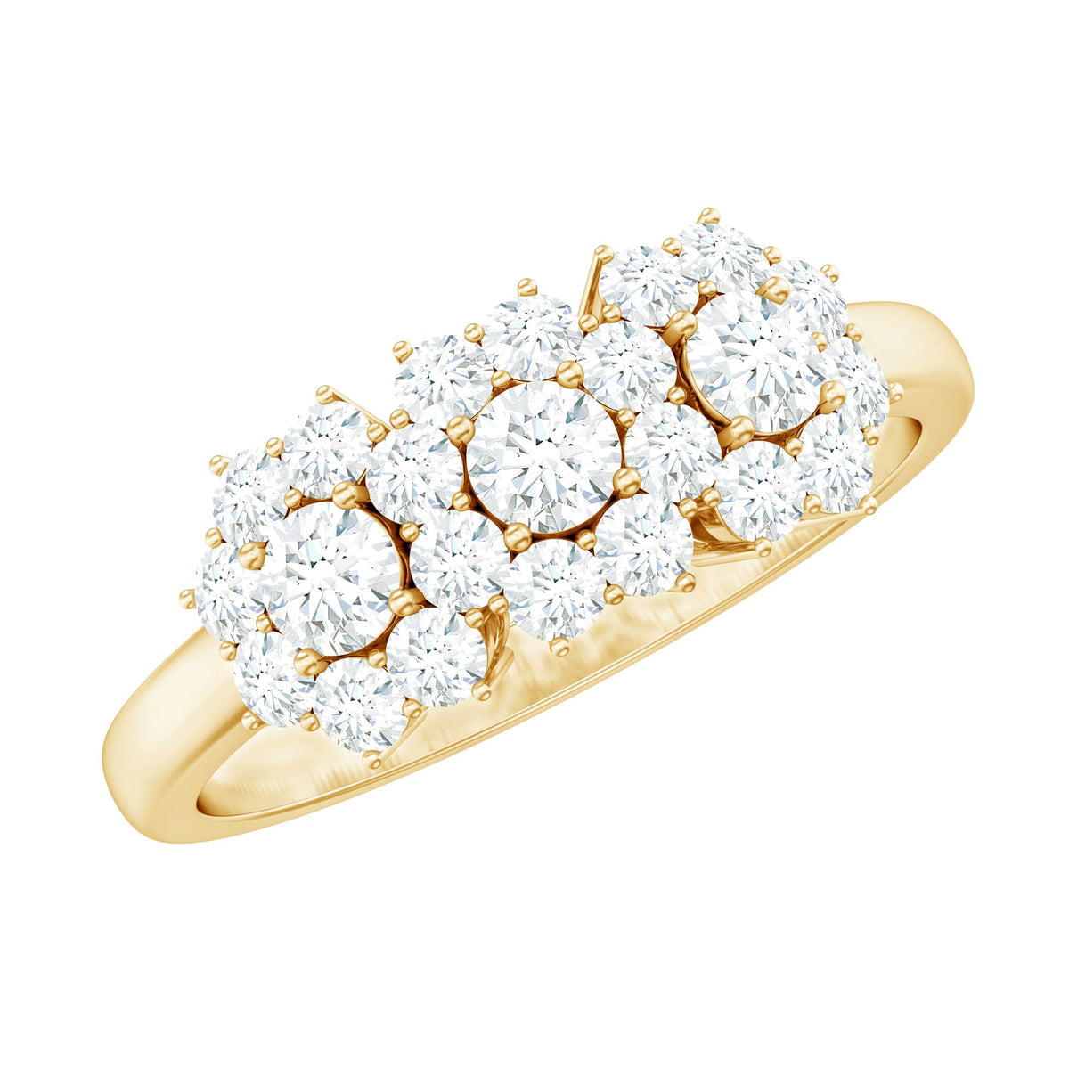 Cubic Zirconia Floral Cluster Engagement Ring