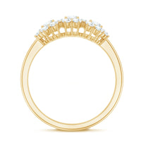 Cubic Zirconia Floral Cluster Engagement Ring