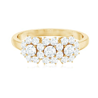 Cubic Zirconia Floral Cluster Engagement Ring