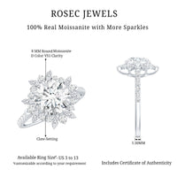 Certified Round Moissanite Halo Engagement Ring for Her