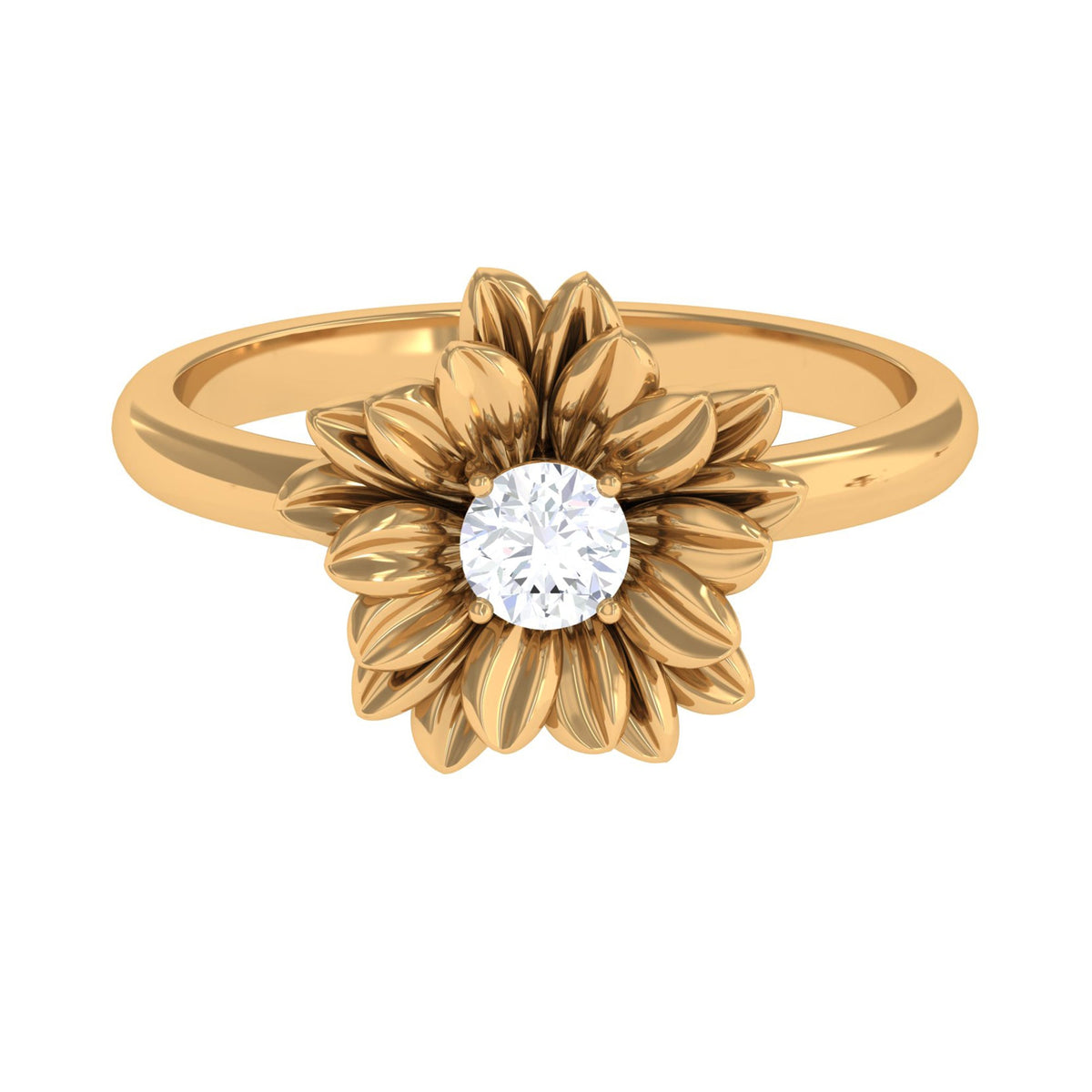 Certified Real Diamond Floral Engagement Ring