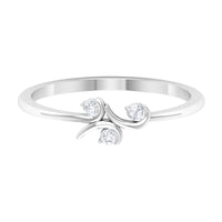 Certified Moissanite Three Stone Promise Ring