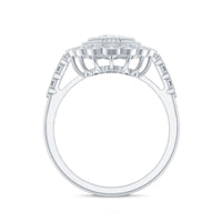 Oval Moissanite Retro Engagement Ring in Beaded Bezel Setting