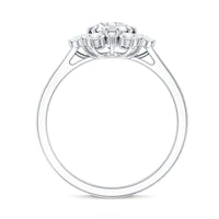 Claw Set Moissanite Halo Engagement Ring with Certificate