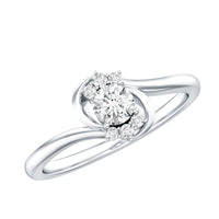 Certified real diamond promise ring with bypass shank from Rosec Jewels, featuring sparkling diamonds and a sleek, elegant design.