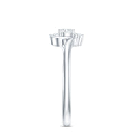 Certified real diamond promise ring with bypass shank from Rosec Jewels, featuring a sparkling diamond centerpiece and elegant band.