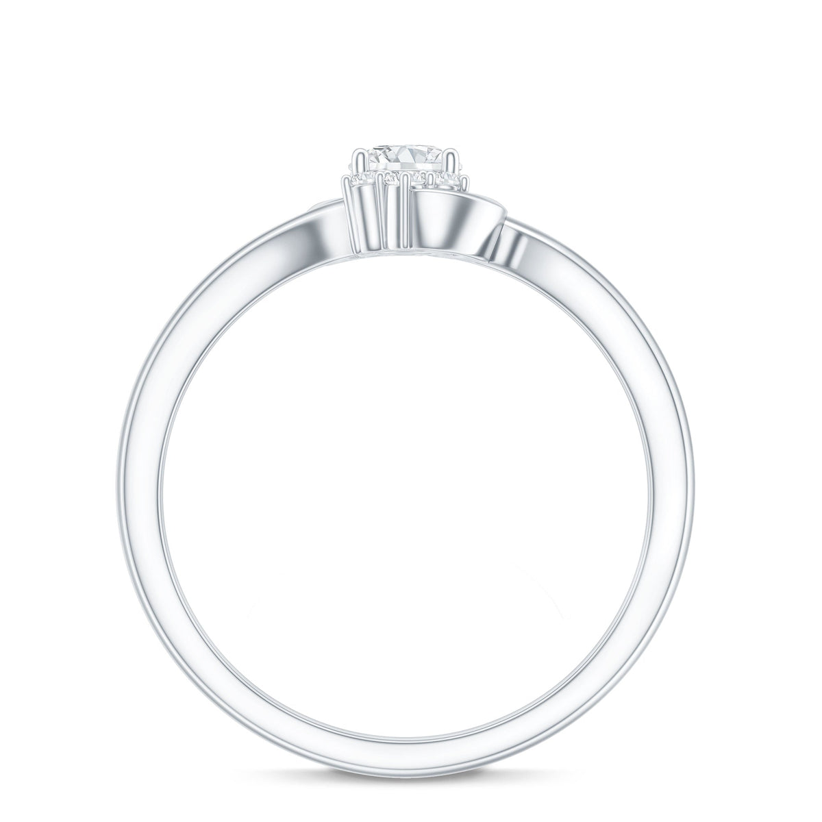 Certified real diamond promise ring with bypass shank from Rosec Jewels, featuring sparkling diamonds and a sleek, elegant design.