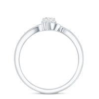 Certified real diamond promise ring with bypass shank from Rosec Jewels, featuring sparkling diamonds and a sleek, elegant design.