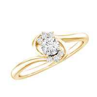 Certified real diamond promise ring with bypass shank from Rosec Jewels, featuring a sparkling diamond centerpiece and elegant design.