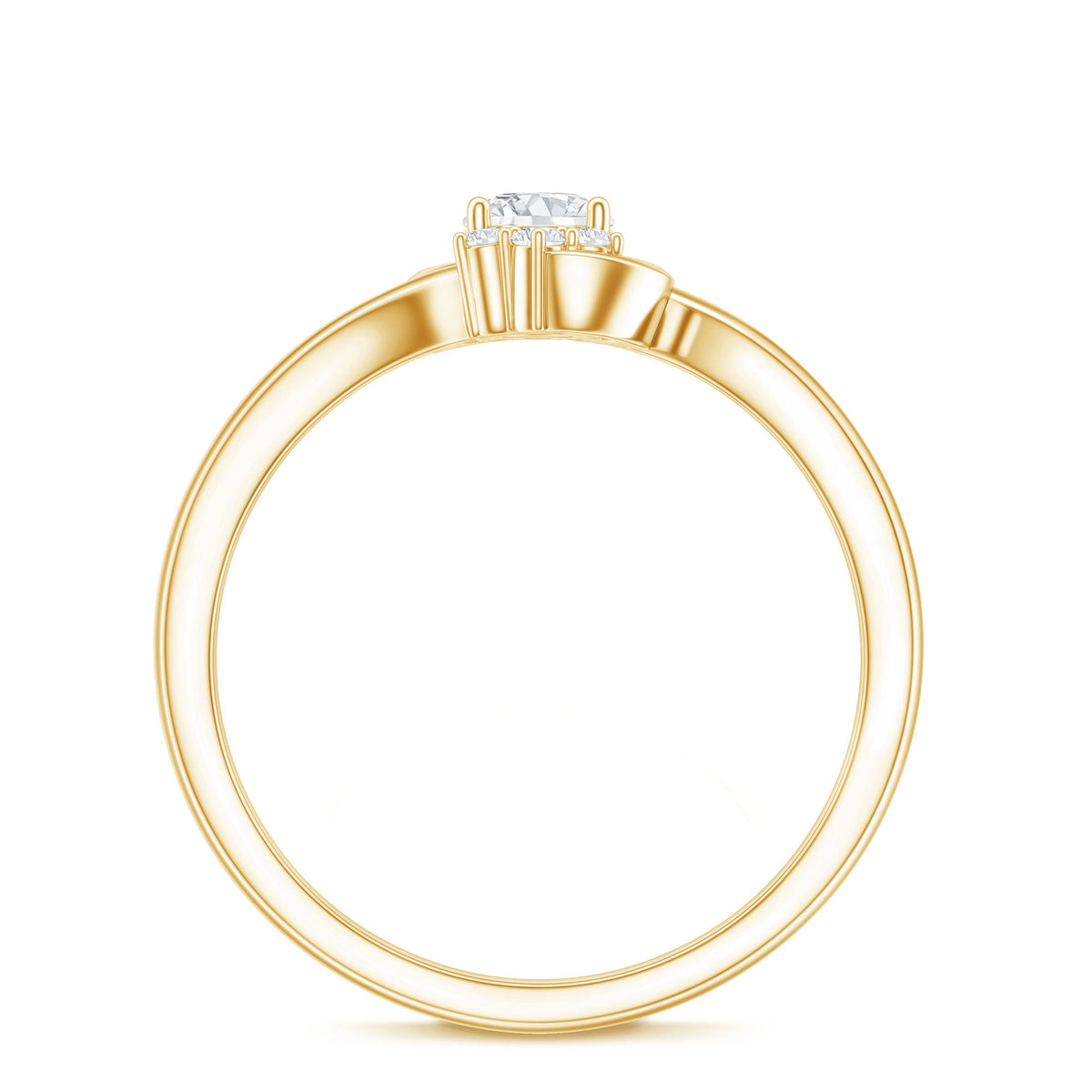 Rosec Jewels certified real diamond promise ring with a bypass shank, featuring a sparkling central diamond and intricate band details.