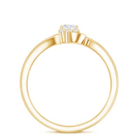 Rosec Jewels certified real diamond promise ring with a bypass shank, featuring a sparkling central diamond and intricate band details.