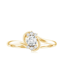 Certified real diamond promise ring with bypass shank from Rosec Jewels, featuring a sleek design and sparkling diamonds.