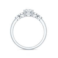 Certified Moissanite Solitaire Engagement Ring with Trio
