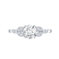 Certified Moissanite Solitaire Engagement Ring with Trio