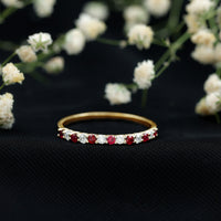 Lab Created Ruby and Diamond Stackable Band Ring