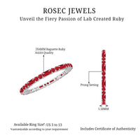 Baguette and Round Lab Created Ruby Eternity Ring