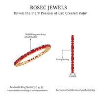 Baguette and Round Lab Created Ruby Eternity Ring