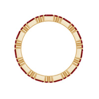 Baguette and Round Lab Created Ruby Eternity Ring