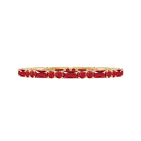 Baguette and Round Lab Created Ruby Eternity Ring
