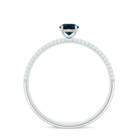 5mm London Blue Topaz Solitaire Promise Ring with Diamond
