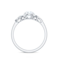 Certified Moissanite Flower Engagement Ring for Women