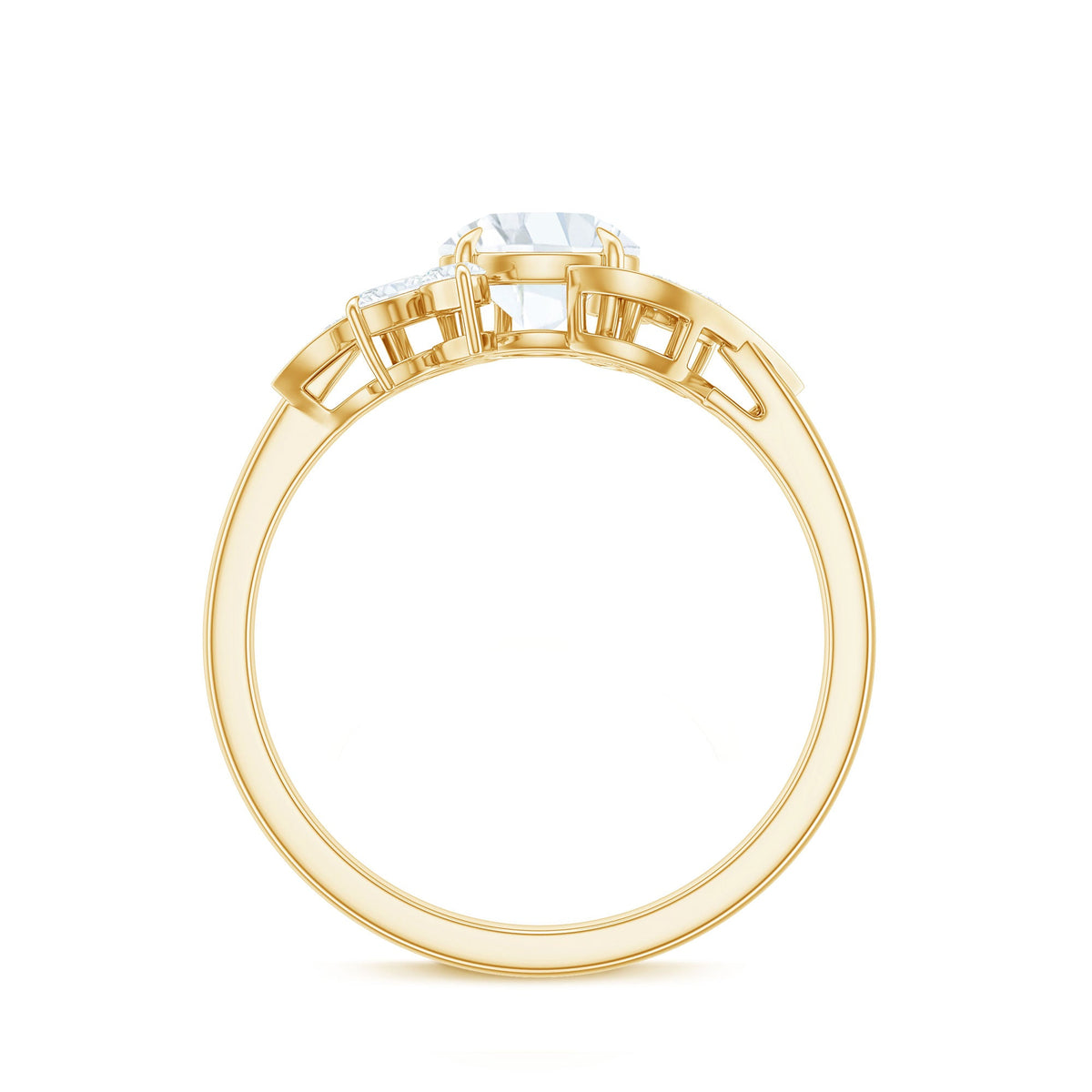 Certified Moissanite Flower Engagement Ring for Women