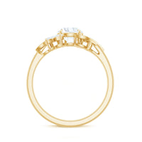 Certified Moissanite Flower Engagement Ring for Women