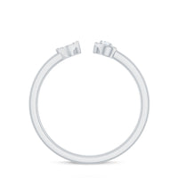 Certified Real Diamond Heart Promise Ring in Cuff Style