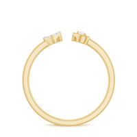 Certified Real Diamond Heart Promise Ring in Cuff Style