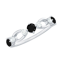Certified Lab Grown Black and White Diamond Promise Ring