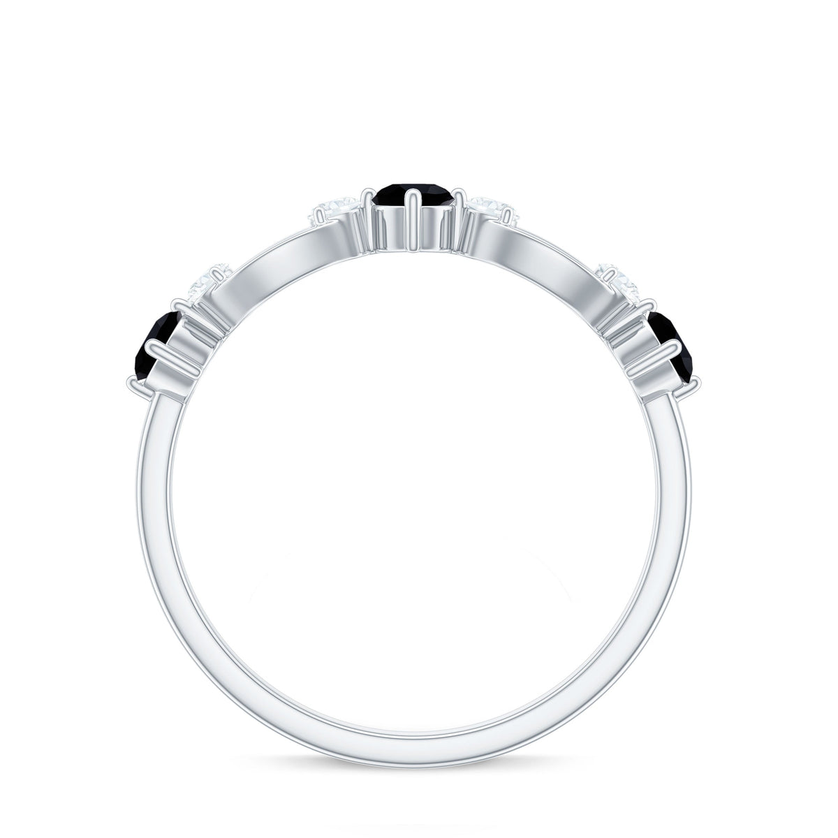 Certified Lab Grown Black and White Diamond Promise Ring