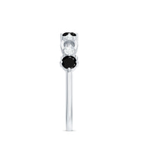 Certified Lab Grown Black and White Diamond Promise Ring