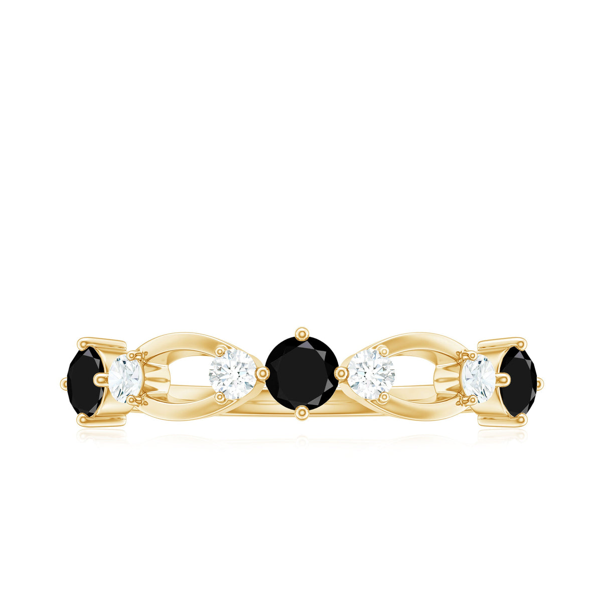 Certified Lab Grown Black and White Diamond Promise Ring
