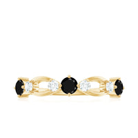 Certified Lab Grown Black and White Diamond Promise Ring