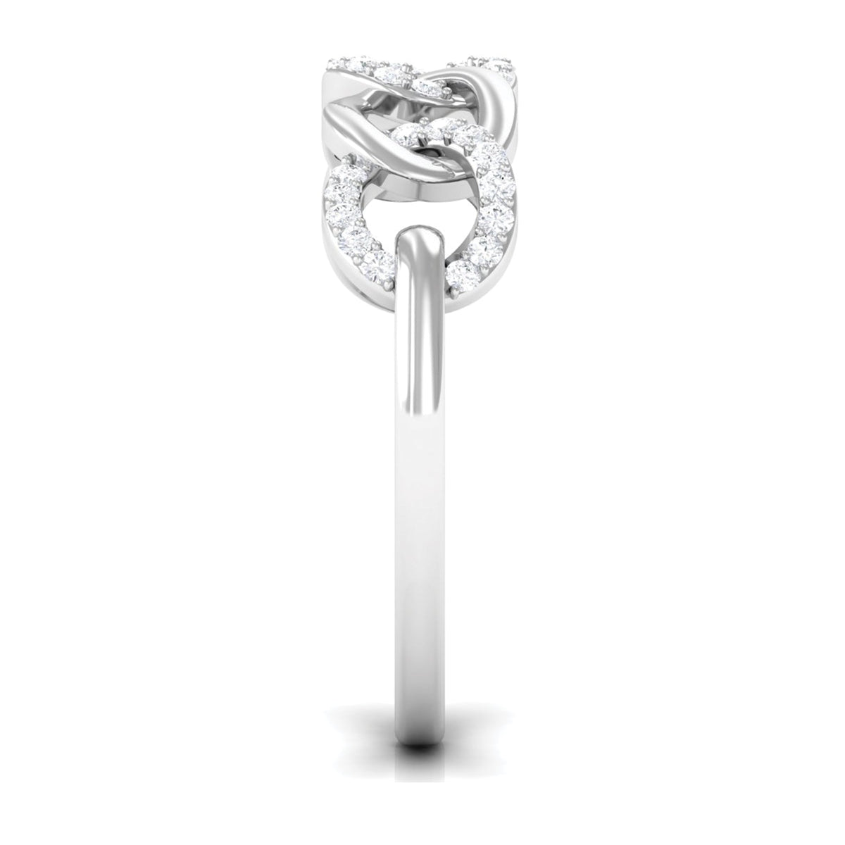 Contemporary Diamond Interlock Ring with Certificate
