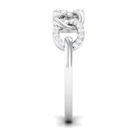 Contemporary Diamond Interlock Ring with Certificate