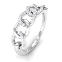 Contemporary Diamond Interlock Ring with Certificate
