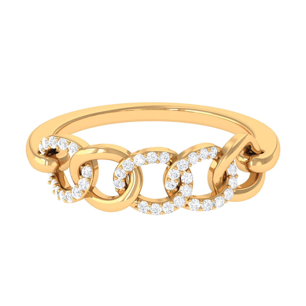 Contemporary Diamond Interlock Ring with Certificate