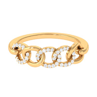 Contemporary Diamond Interlock Ring with Certificate