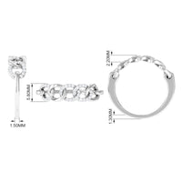 Contemporary Diamond Interlock Ring with Certificate