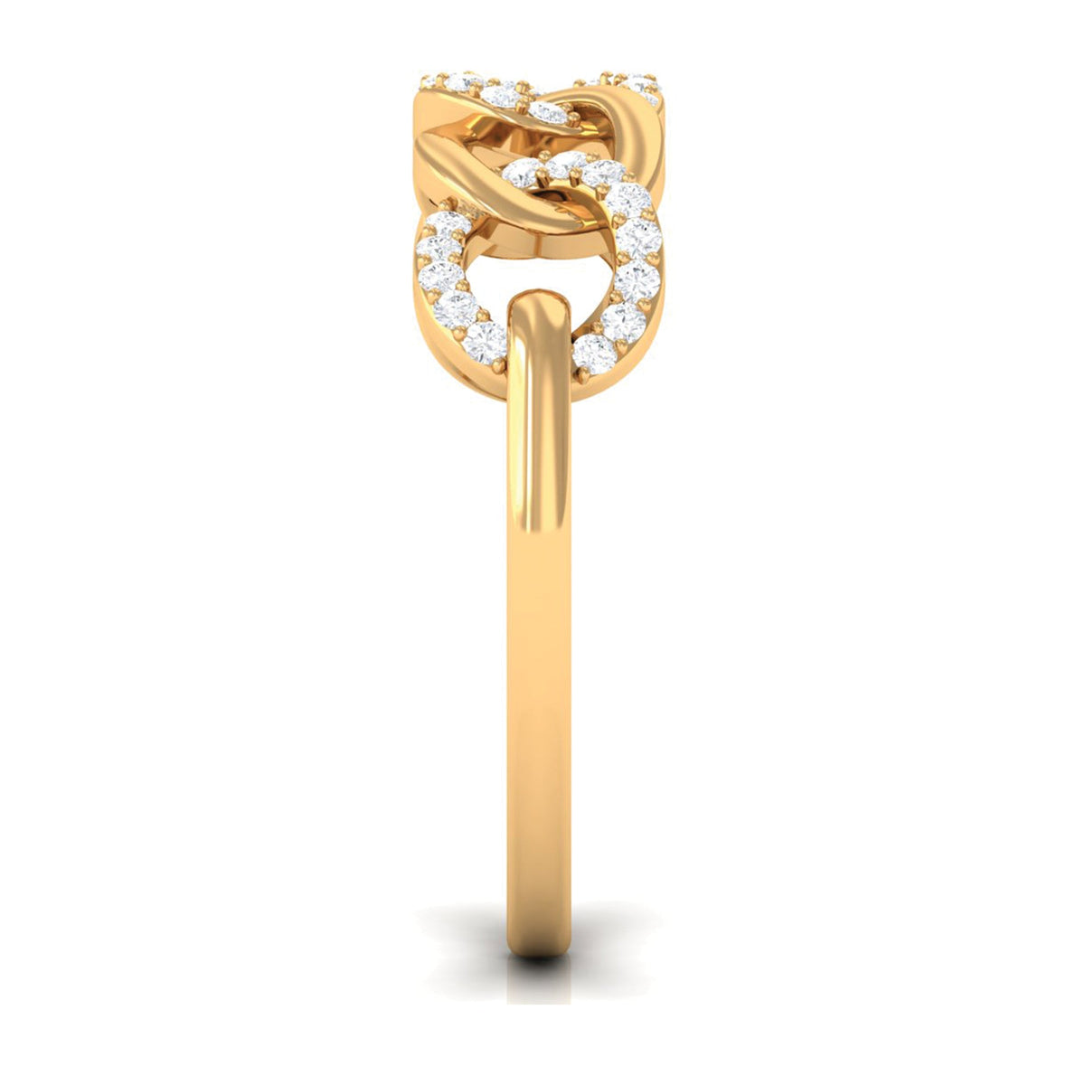 Contemporary Diamond Interlock Ring with Certificate
